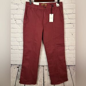Judy Blue‎ High Waist Garment Dyed Burgundy Front Seam Straight Leg 13/31 NEW